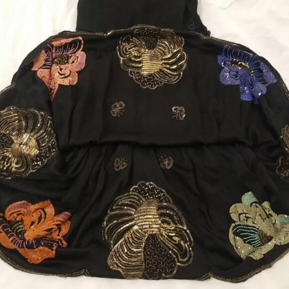 The House of Adair 1920s Hand-Beaded Silk Satin Evening Dress | Art Deco Couture - Picture 6 of 14